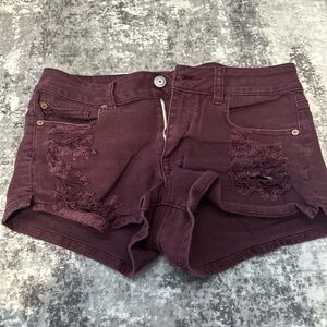 American Eagle Outfitters Burgundy Jean Shorts